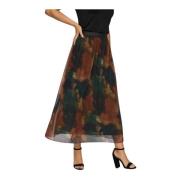 Elastische Taille Rok Multi-Kleur 2-Biz , Multicolor , Dames