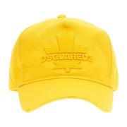 Gele Kinderen Zonneklep Hoed met Logo Dsquared2 , Yellow , Unisex