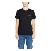 Katoenen Crew Neck T-Shirt Emporio Armani , Black , Heren