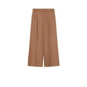 Wijde Flanellen Broek Max Mara , Brown , Dames