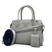 Pre-owned Leather prada-bags Prada Vintage , Gray , Dames