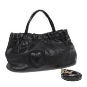 Pre-owned Leather handbags Gucci Vintage , Black , Dames