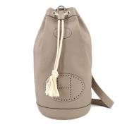 Pre-owned Leather shoulder-bags Hermès Vintage , Gray , Dames