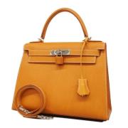 Pre-owned Leather handbags Hermès Vintage , Yellow , Dames