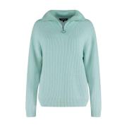 Halve Rits Pullover Sweater Bloomings , Blue , Dames