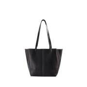 Zwarte Leren Shopper Tas Vanessa Bruno , Black , Dames