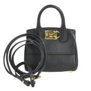 Pre-owned Leather handbags Salvatore Ferragamo Pre-owned , Black , Dam...