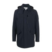 Logo regenjas in marineblauw Woolrich , Blue , Heren