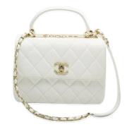 Pre-owned Leather chanel-bags Chanel Vintage , White , Dames