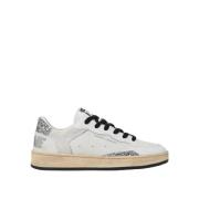 Witte Sneaker met Zilveren Glitterdetails Crime London , White , Dames