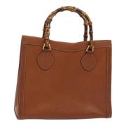 Pre-owned Leather handbags Gucci Vintage , Brown , Dames