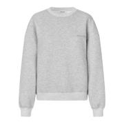 Grijze Melange Sweatshirt met Geribbelde Details Modström , Gray , Dam...