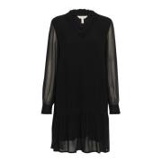 Zwarte Jurk met Volantzoom Part Two , Black , Dames