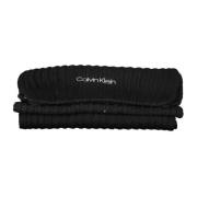 Zwart Geborduurde Katoenen Sjaal Calvin Klein , Black , Dames