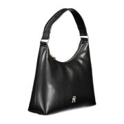 Zwarte Elegante Schoudertas met Rits Tommy Hilfiger , Black , Dames