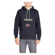 Zwarte Bedrukte Hoodie Herfst/Winter Napapijri , Blue , Heren