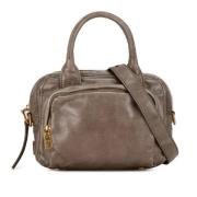 Pre-owned Leather prada-bags Prada Vintage , Gray , Dames