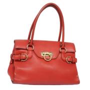 Pre-owned Leather handbags Salvatore Ferragamo Pre-owned , Red , Dames