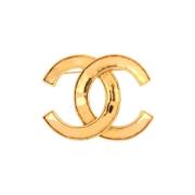 Pre-owned Fabric brooches Chanel Vintage , Yellow , Dames