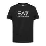 T-shirt met logo Emporio Armani EA7 , Black , Heren