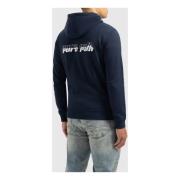 Dimensional Script Hoodie Heren Donkerblauw Pure Path , Blue , Heren