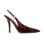 Puntige slingback-pumps in Pinot Noir Paris Texas , Red , Dames