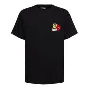 Zwarte katoenen T-shirt met logoprint Barrow , Black , Heren