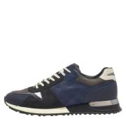 Pre-owned Leather sneakers Louis Vuitton Vintage , Blue , Heren