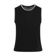 Zijden Trim Tank Top Theory , Black , Dames