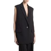 Mouwloze Blazer Moderne Zomerse Kleding Vince , Black , Dames