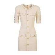 Witte Elegante Jurk voor Vrouwen Elisabetta Franchi , Beige , Dames