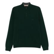 Wol Half-Zip Gebreide Kleding Hugo Boss , Green , Heren