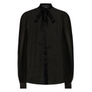 Zijden overhemd in zwart Dolce & Gabbana , Black , Dames