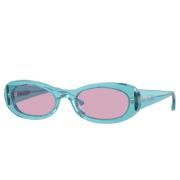 Paarse Lens Turkoois Frame Zonnebril Vogue , Blue , Dames