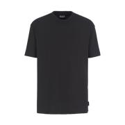 Korte Mouw Logo Print T-shirt Emporio Armani EA7 , Black , Heren