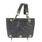 Pre-owned Leather chanel-bags Chanel Vintage , Black , Dames