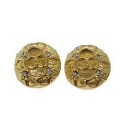 Pre-owned Metal earrings Chanel Vintage , Yellow , Dames