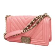 Pre-owned Leather chanel-bags Chanel Vintage , Pink , Dames