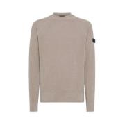 Zachte Gebreide Crewneck Sweater met Trilogy Logo Peuterey , Beige , H...