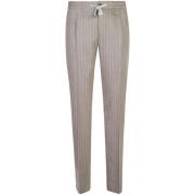 Beige Wol Twill Broek Rechte Pijp PT Torino , Beige , Heren