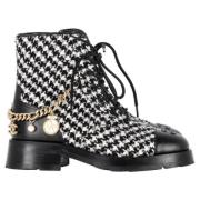 Pre-owned Leather boots Chanel Vintage , Black , Dames