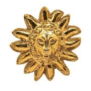 Pre-owned Metal brooches Chanel Vintage , Yellow , Dames