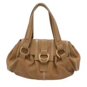 Pre-owned Leather shoulder-bags Bvlgari Vintage , Beige , Dames