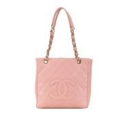 Pre-owned Leather totes Chanel Vintage , Pink , Dames