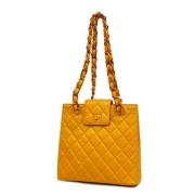 Pre-owned Leather chanel-bags Chanel Vintage , Orange , Dames