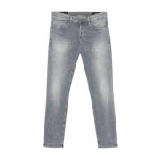 Stonewashed Denim Broek met Whiskering Dondup , Gray , Heren