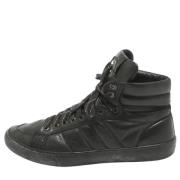 Pre-owned Leather sneakers Moncler Pre-owned , Black , Heren