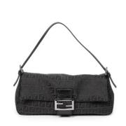 Pre-owned Canvas shoulder-bags Fendi Vintage , Black , Dames