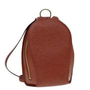 Pre-owned Leather backpacks Louis Vuitton Vintage , Brown , Dames