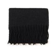 Zwart Alpaca Blend Franje Sjaal Fay , Black , Dames